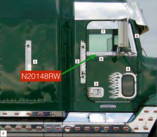 Window Trims (For Cab Mounted Mirros, Pair fits Freightliner Classic/Fld, Cabover Under