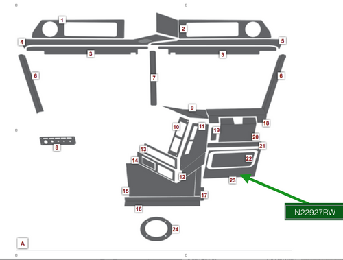 Passenger side Kick Panel Surround fits Freightliner Classic Fld
