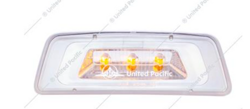 3 LED Fender Turn Signal/Parking Light For Kenworth T680/T700/T880 - Amber LED/Clear Lens Driver & Passenger