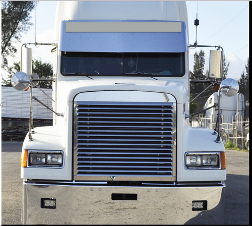 20” Visor Fits Freightliner Classic, FLD Windshield Standard Straight Stainless Steel