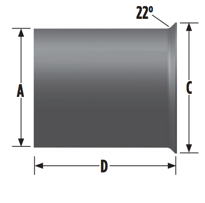 Turbo 3.5 OD x 3.5 ID x 6" Aluminized fits Detroit Diesel Style A