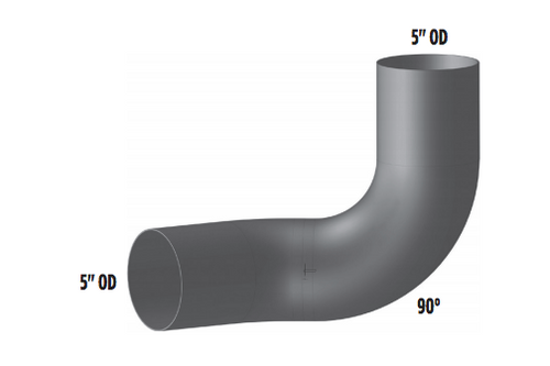 5" Elbow Fits Freightliner Aluminized OD/OD Left