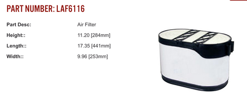Luber-Finer Air Filter .24/1 ;  fits Kenworth T440, T660, T800, W900 Trucks with Cat C13/C15, Cummins ISL,ISX; Paccar MX13. year 2007 -Current