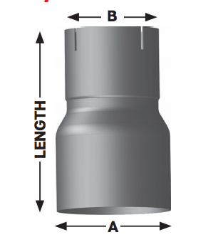 5" OD to 4.5" ID Exhaust Reducer Aluminized Pipe