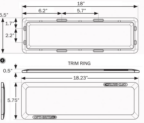 10-LED interior dome light, surface mount, 12-24V