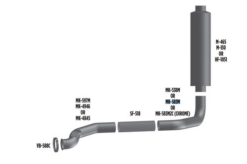 Pipe fits Mack Ch Aluminized