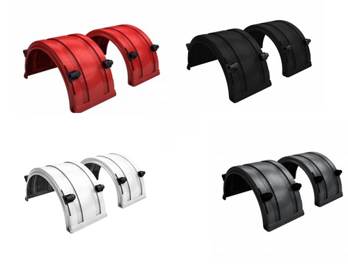 (Pair), 19.5” Wheels Single Axle Full Round Fender - Spray Master® with Slidetrax FRX Series - Plastic