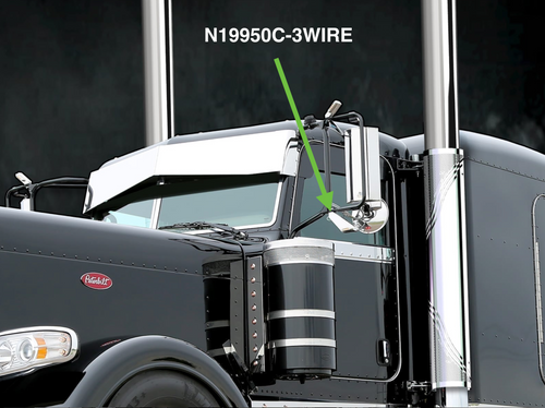 Stainless Steel Mirror Mount Side Signal Light LED Brackets (Red/Amber) - 3 Wire