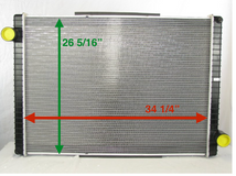 Radiator Plastic Tank, Aluminum Core fits Peterbilt 330, 385, 379, 387