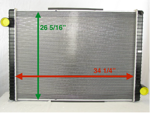 Radiator Plastic Tank, Aluminum Core fits Peterbilt 330, 385, 379, 387