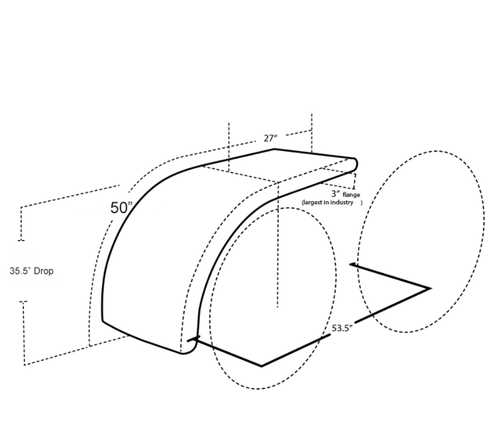 80” Half Tandem Fender Ultimate Low Rider 304 S.Steel 14 Gauge Perfect Mirror Finish (Pair) Hogebuilt