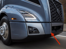 ABS Center Bumper Side Satin Silver Painted Trim For 2018-2024 Volvo VNL - Passenger