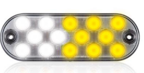 14 LEDs Oval White/Amber 6.5" Surface Mount Warning 11 Selectable Flash Patterns Maxxima