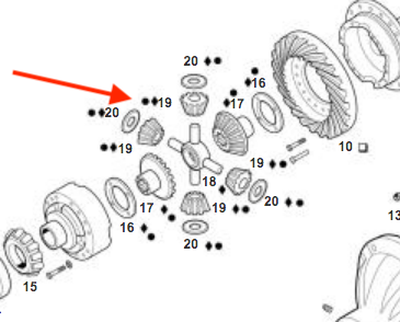 Diferenteal repart  W/O Spider. RT-40-140 RT-40-145