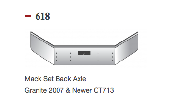 18" Bumper (Mack Granite CT713 2007+) W/ Set Back & Tow Hole