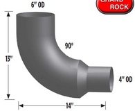 Chrome Elbow Reduced 6" to 4" Fits International 9300