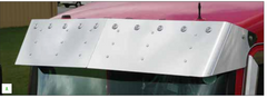 13” Visor Blind Mount For Trucks With Curved Windshield And Stainless Mirror Brackets Fits trucks with factory fiberglass visor or trucks without a factory visor fits Kenworth T600, T660,T800
