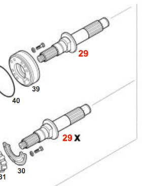 INPUT SHAFT FRONT REAR 145 W/PUMP AND W/OUT PUMP (BEFORE 1993)