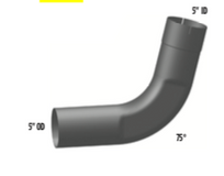 Premium 5" Peterbilt 75 Degree Aluminized Exhaust Elbow