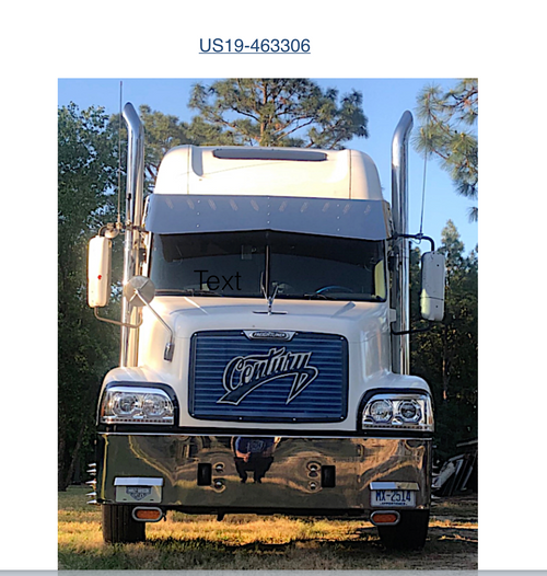 2 Hole Side Mount - 20” To 16” Bowtie Style Visor With 10 - 3/4" Light Holes, Fits Freightliner Century/Columbia/Coronado (Raw, To Paint)