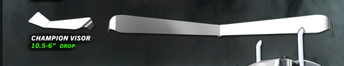 10.5"- 6" Visor Fits Peterbilt Serie 300 Flat Top and Ultra Cab Bowtie Post Mount Large Radius