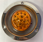 Led Cab Light With 17 Led W/Ring And 4" Light bezel (Amber/Amber Lens)