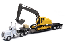 Toy Truck,  Peterbilt 379 Big Rig W/ Backhoe, 1:32 Scale