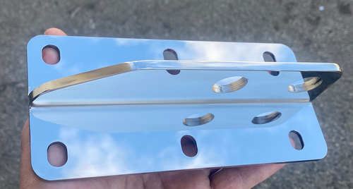 Custom exhaust bracket, fits Kenworth T800 side of cab Stainless Steel