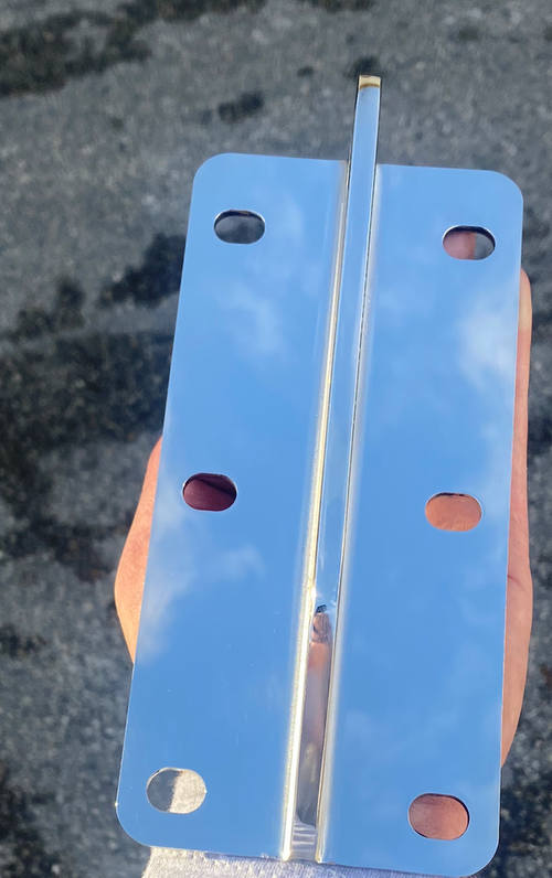 Custom exhaust bracket, fits Kenworth T800 side of cab Stainless Steel