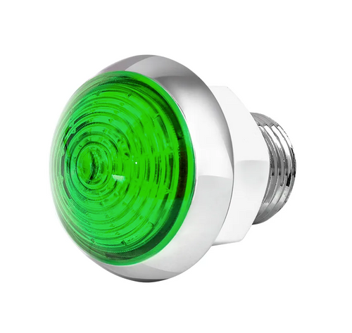 3/4" Green Led Light with Bezel 3/4 view OFF