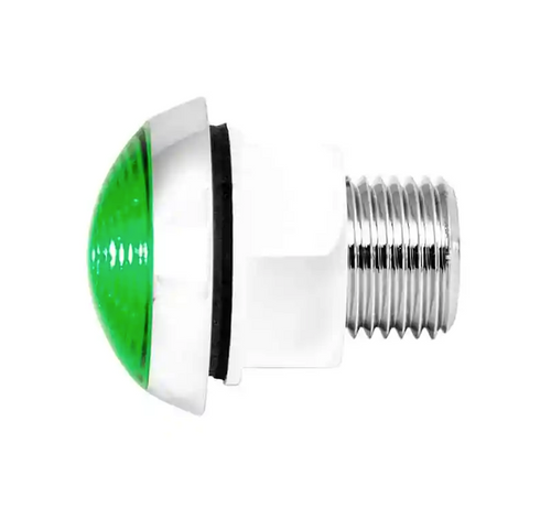 3/4" Green Led Light with Bezel side view