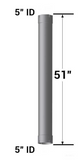Muffler Eliminator Pipe 51” Aluminized  With Aluminized Finish ID/ID