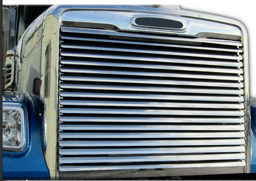 Grille Fits Freightliner Coronado 2011 & Newer Models (Square Headlights) W/ 18 Horizontal Louvers S.Steel