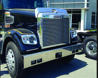 Grille Fits Freightliner Coronado 2011 & Newer Models (Square Headlights) W/ 18 Horizontal Louvers S.Steel