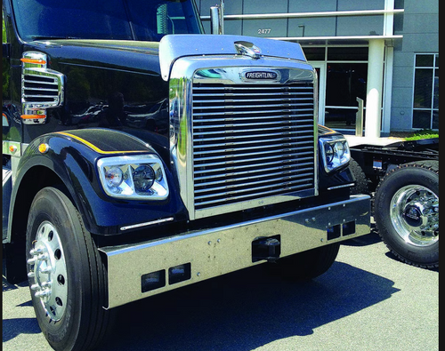 Grille Fits Freightliner Coronado 2011 & Newer Models (Square Headlights) W/ 18 Horizontal Louvers S.Steel
