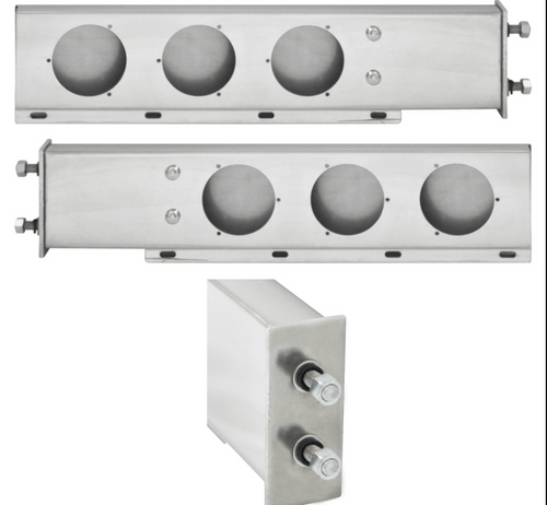 Stainless Steel Mud Flap Hanger with 4" Light Holes, 3-3/4" Bolt Space