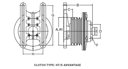 Horton Fan Clutch HTS Advantage Fits Freightliner, Kenworth, Peterbilt, Volvo, Western Star, International