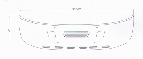 20” Chrome Bumper (International 4300 & 8600) W/ Tow, Mounting Holes & 6 Hidden Light Holes
