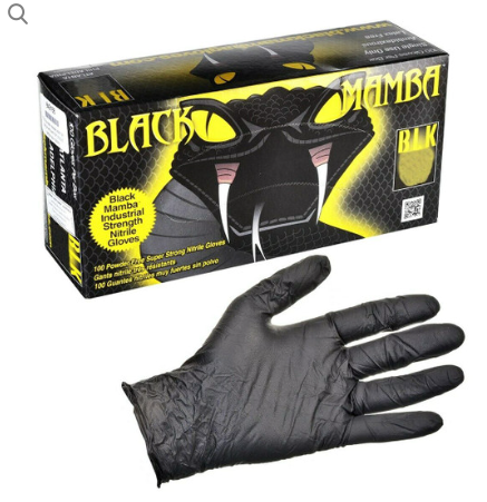 LARGE  Gloves Black Mamba, 6.2 Mil 100 Ct Box. 1/10