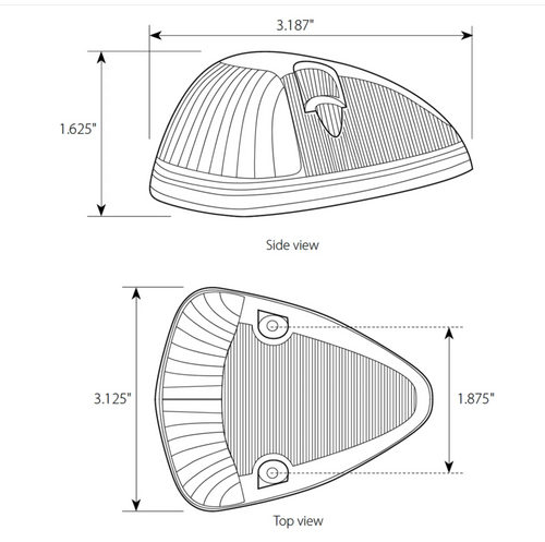 Red/Clear Triangle Cab Light for Pickup/SUV/RV/Bus