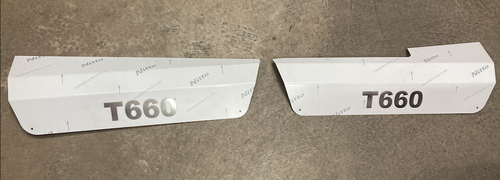 Stainless Steel 304 Front Upper Step Kick Panel With Logo fits Kenworth T660 2010+ (Sold in Pairs)