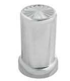 Pinwheel Chrome Plastic Lug Nut Cover 1-1/2, 3-3/8"	Push-on