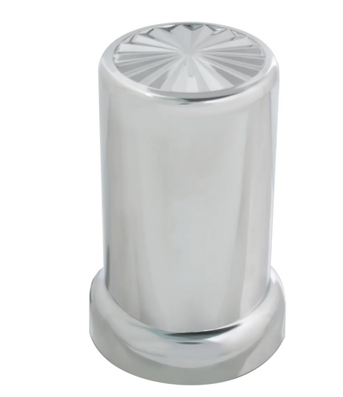 Pinwheel Chrome Plastic Lug Nut Cover 1-1/2, 3-3/8"	Push-on