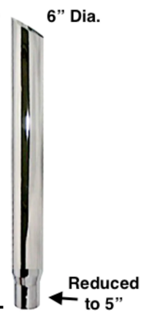 Lincoln Chrome Miter Cut 6” O.D X 60” L Reduced To 5” Top Stack