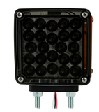 Amber/Smoke Red/Smoke Passenger Side Square Double Face High Power Pearl LED Pedestal Light in Smoke Lens