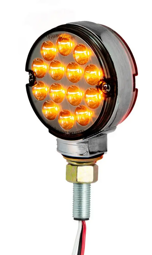 Double Face Pedestal Signal LEDs, Amber / Smoke Red / Smoke