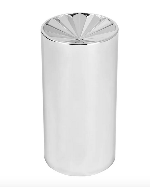 4-1/4" H Screw-On Chrome Plastic 33mm Concave Pinwheel Lug Nut Cover