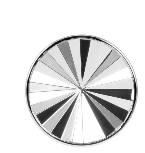 4-1/4" H Screw-On Chrome Plastic 33mm Concave Pinwheel Lug Nut Cover