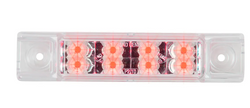 Red Clear 6" Rectangular Surface Mount Pearl Marker & Turn LED Light Part