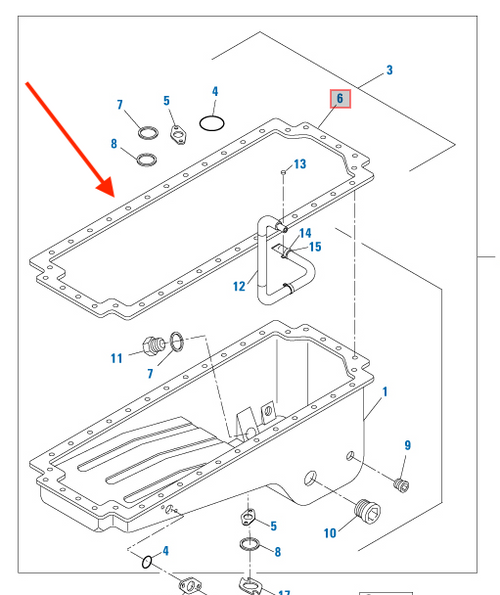 Oil Pan Gasket One Piece Cummins 855 Series application